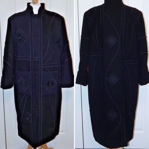 COLORATURA Size Small Black Wool Full Length Coat